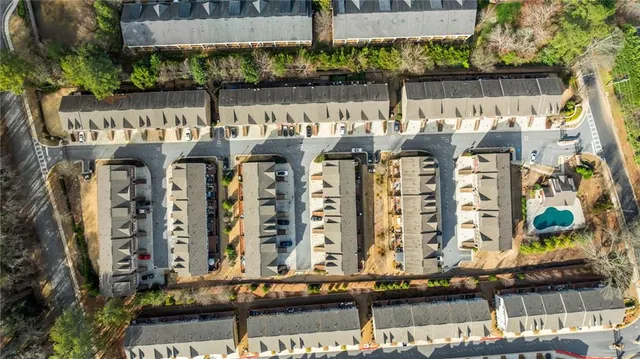 an aerial view of multiple house