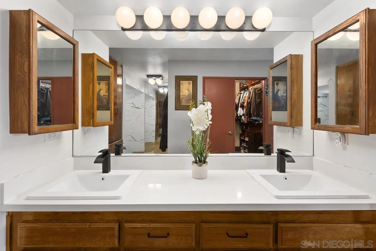 3245 Skytrail Ranch Road Jamul, CA 91935 - Photo 21 of 45 a bathroom with a sink and a mirror