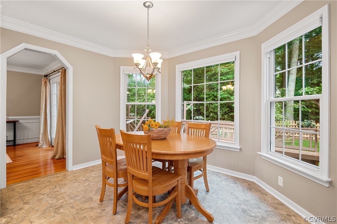 5303 Meadow Chase Road Midlothian, VA 23112 - Photo 9 of 49 a view of a dining room with furniture window and outside view