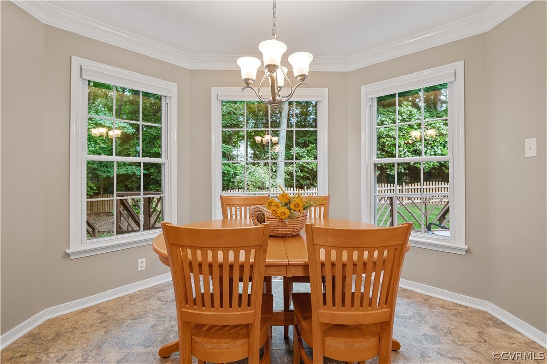 5303 Meadow Chase Road Midlothian, VA 23112 - Photo 10 of 49 a view of a dining room with furniture window and outside view