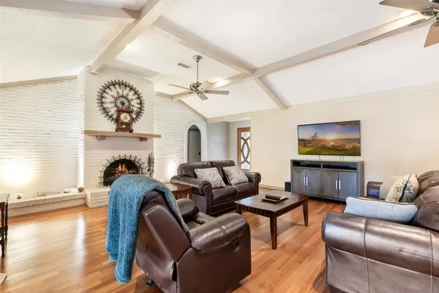 a living room with furniture