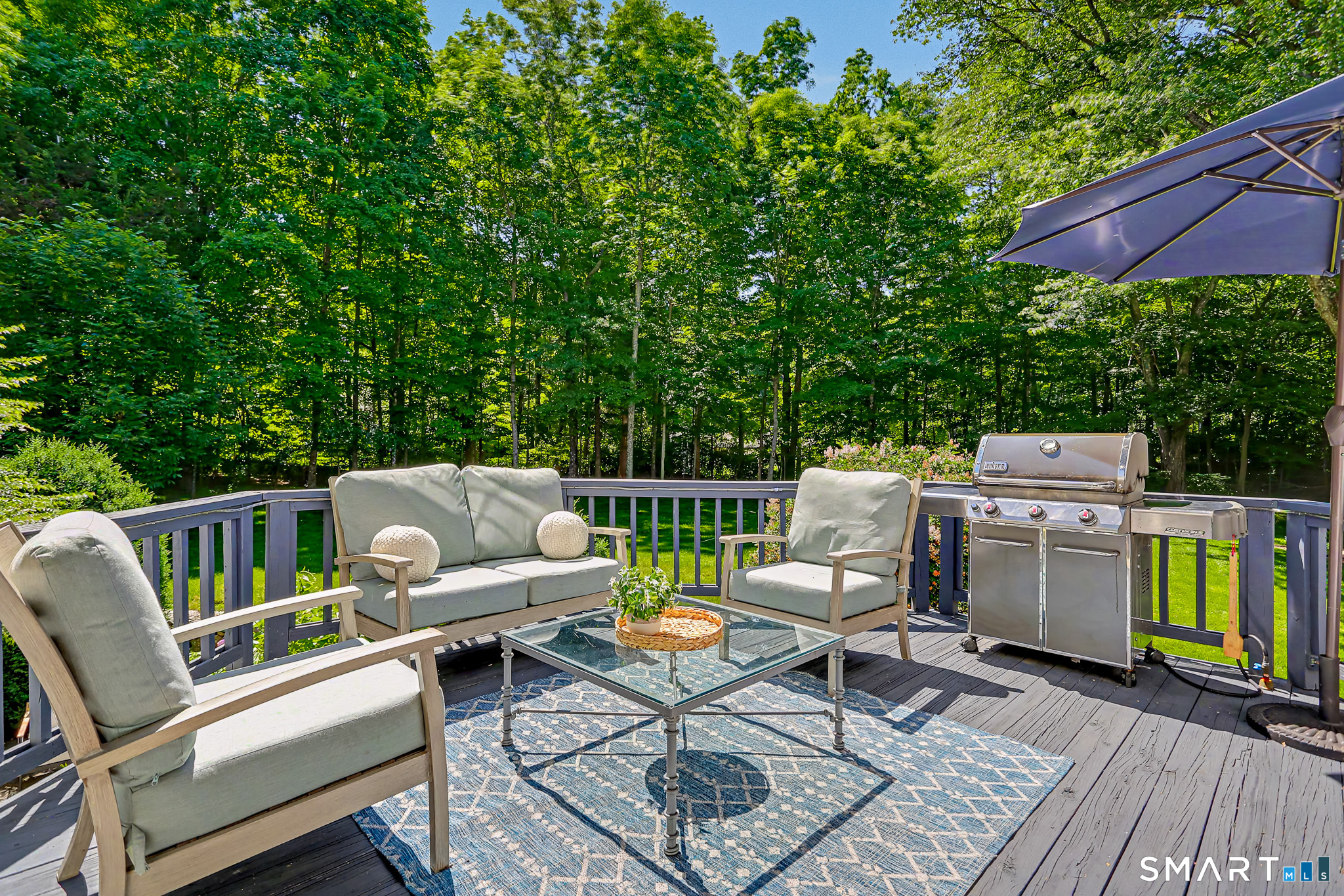 6 Adams Way Weston, CT 06883 - Photo 32 of 40 One of two decks - this one is off the dining room.