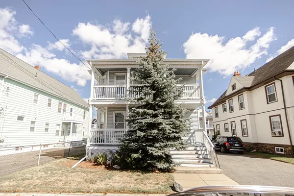 a front view of a building