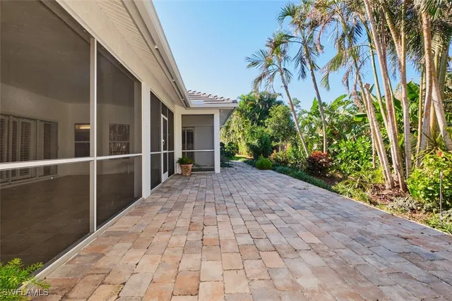 a view of a backyard with a garden