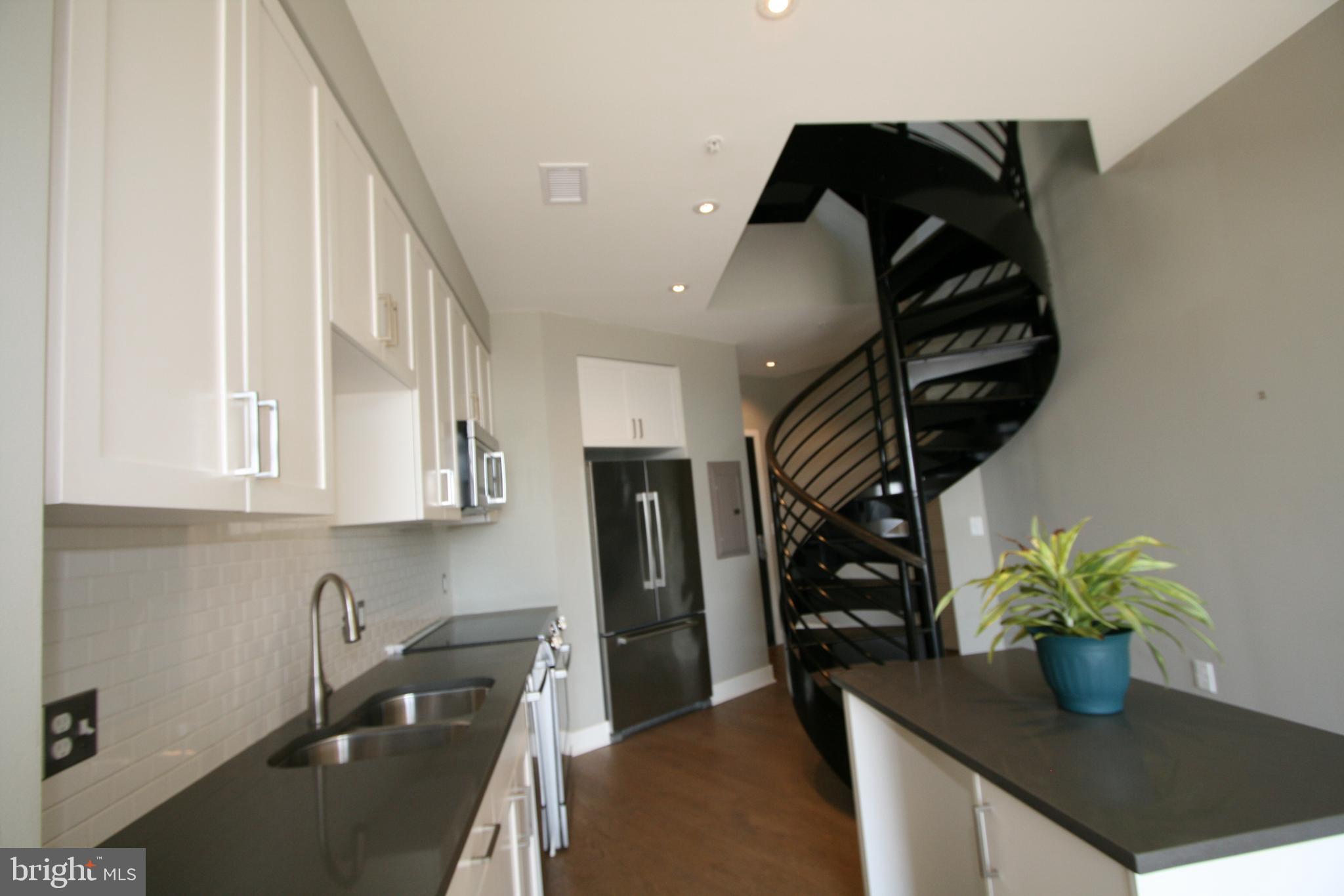 2550 17th Street Northwest, Unit 612 Washington, DC 20009 - Photo 7 of 55 a kitchen with a potted plant on the counter and cabinets