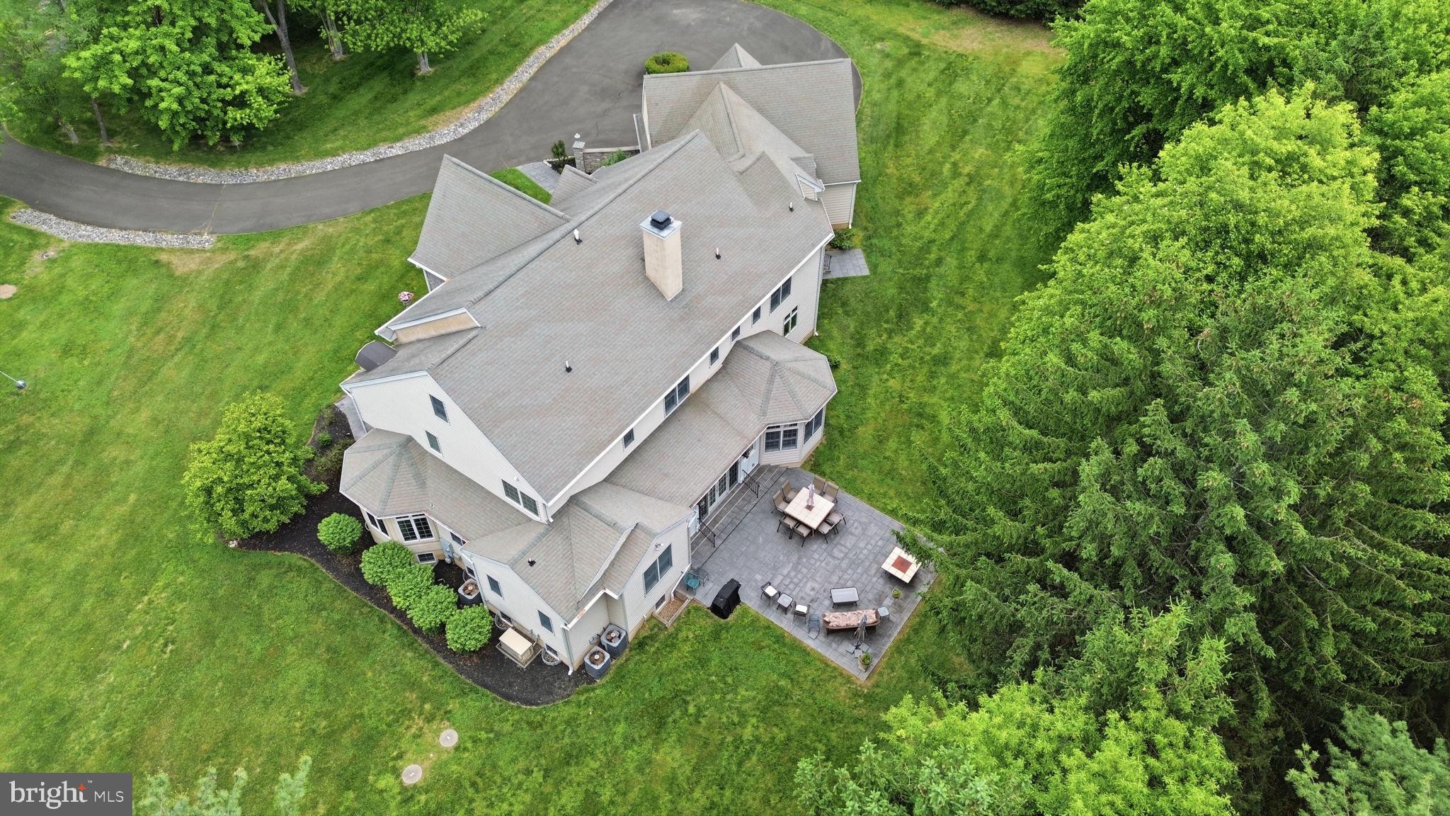1588 Wrightstown Road Newtown, PA 18940 - Photo 78 of 81 an aerial view of residential house with outdoor space and trees all around