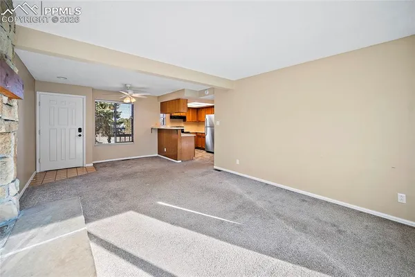 an empty room with a window