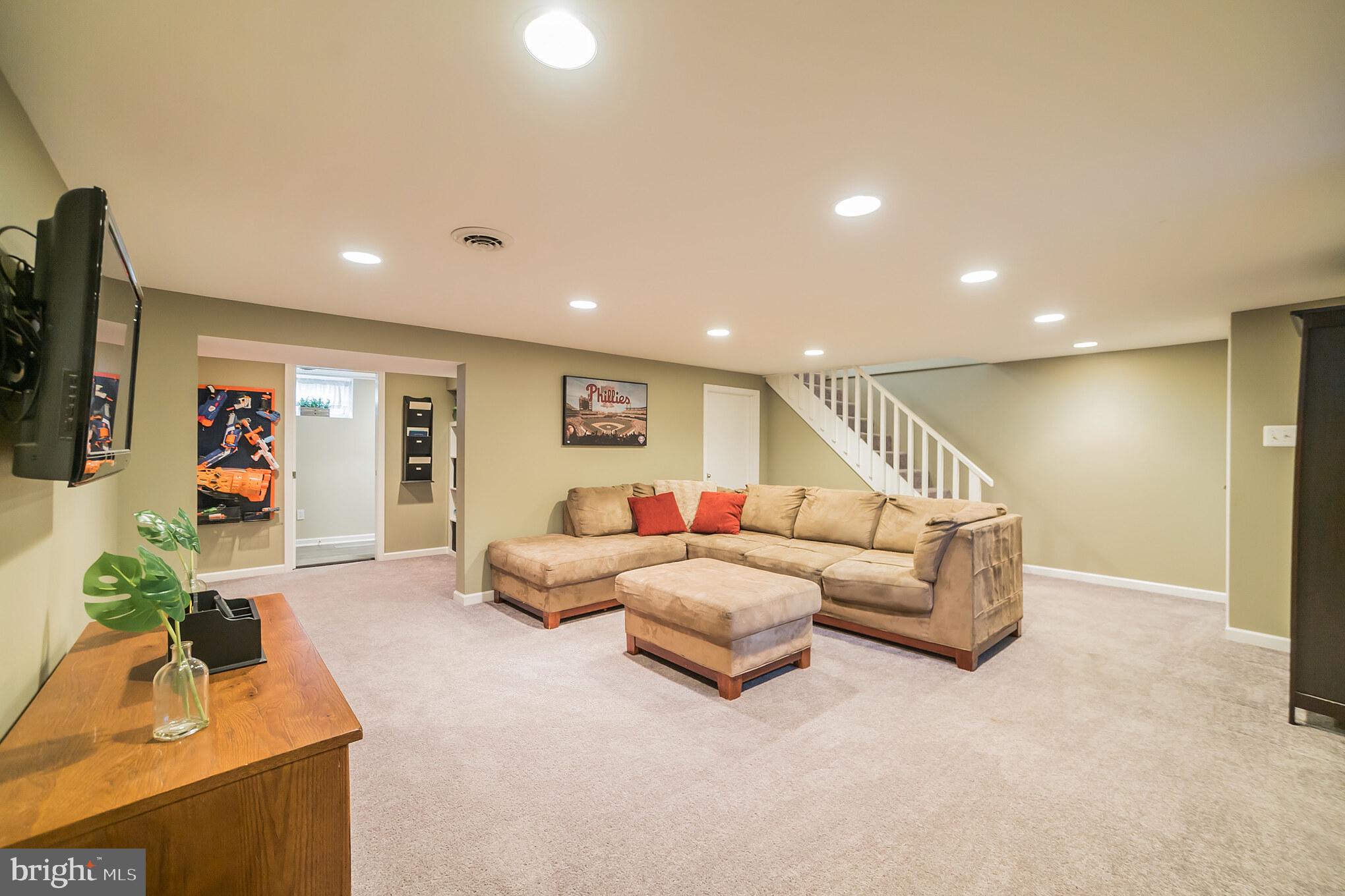 110 Kent Road Springfield, PA 19064 - Photo 23 of 30 Large and bright basement family room