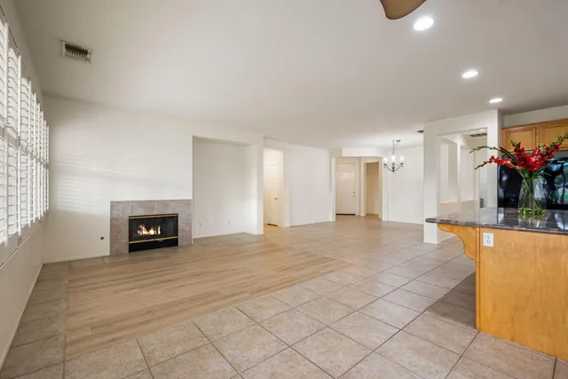 a view of livingroom with furniture and fireplace