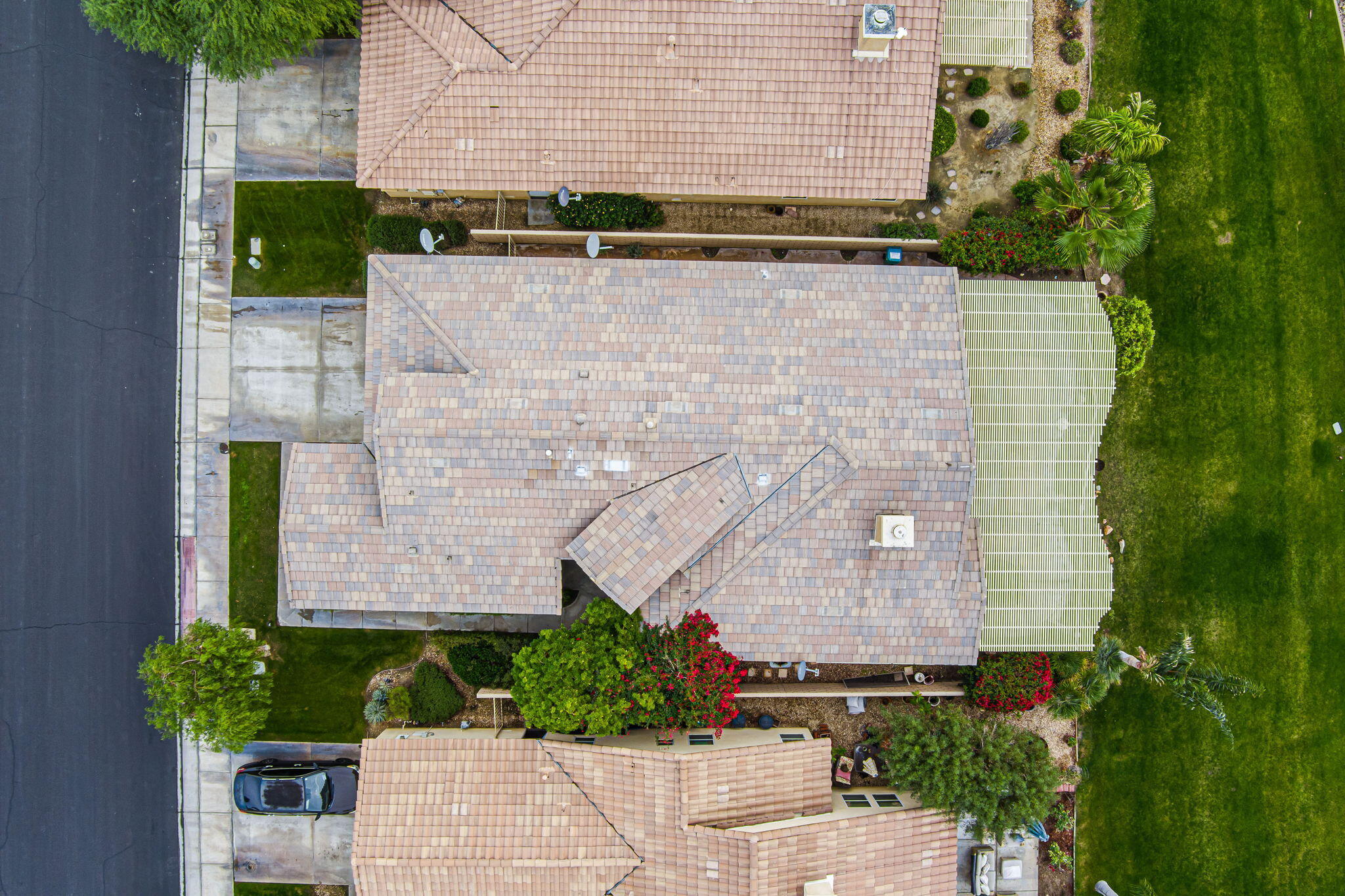 82631 Redford Way Indio, CA 92201 - Photo 4 of 43 an aerial view of a house with a yard and plants