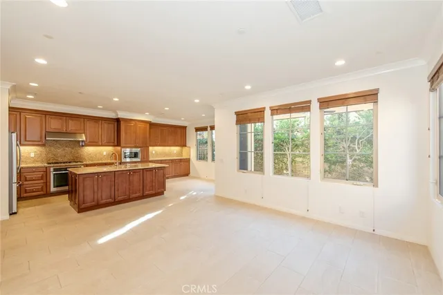 a large living room with a large window