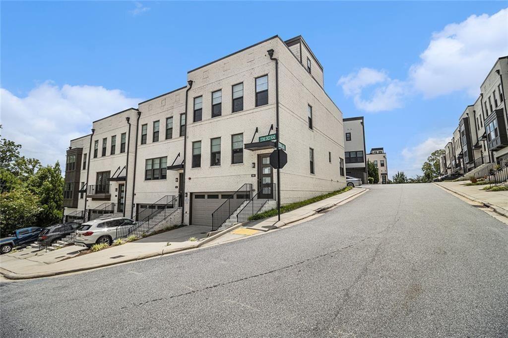 a view of a building with many windows