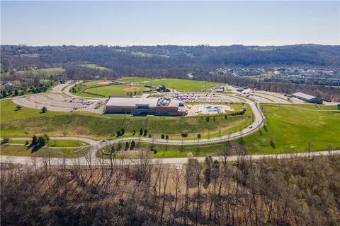 an aerial view of a house