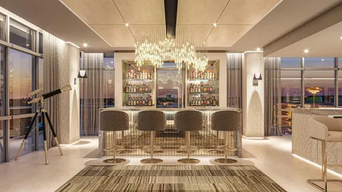 a living room with furniture