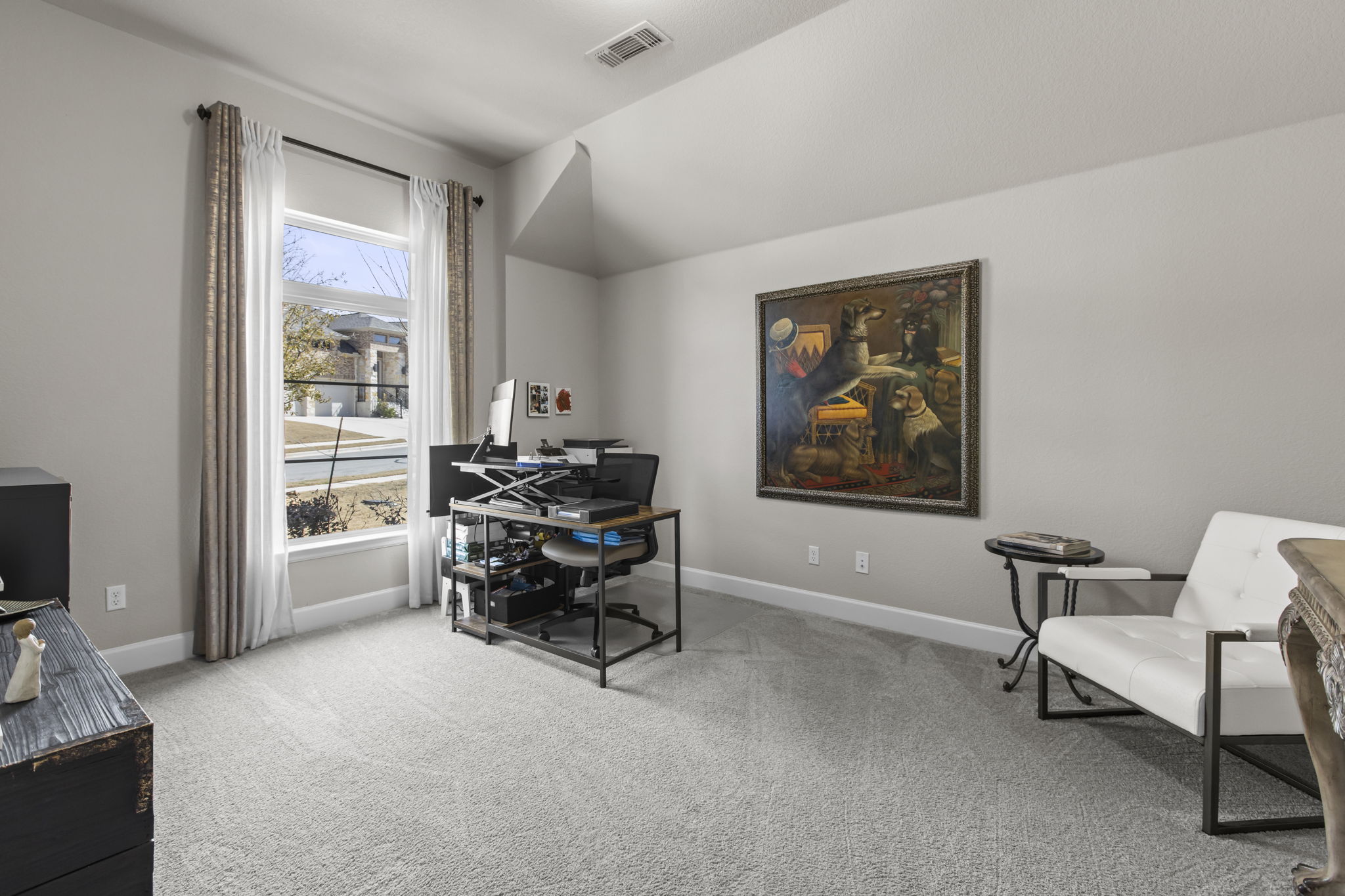 313 Terrene Trail Georgetown, TX 78628 - Photo 26 of 40 Office space with light colored carpet and lofted ceiling