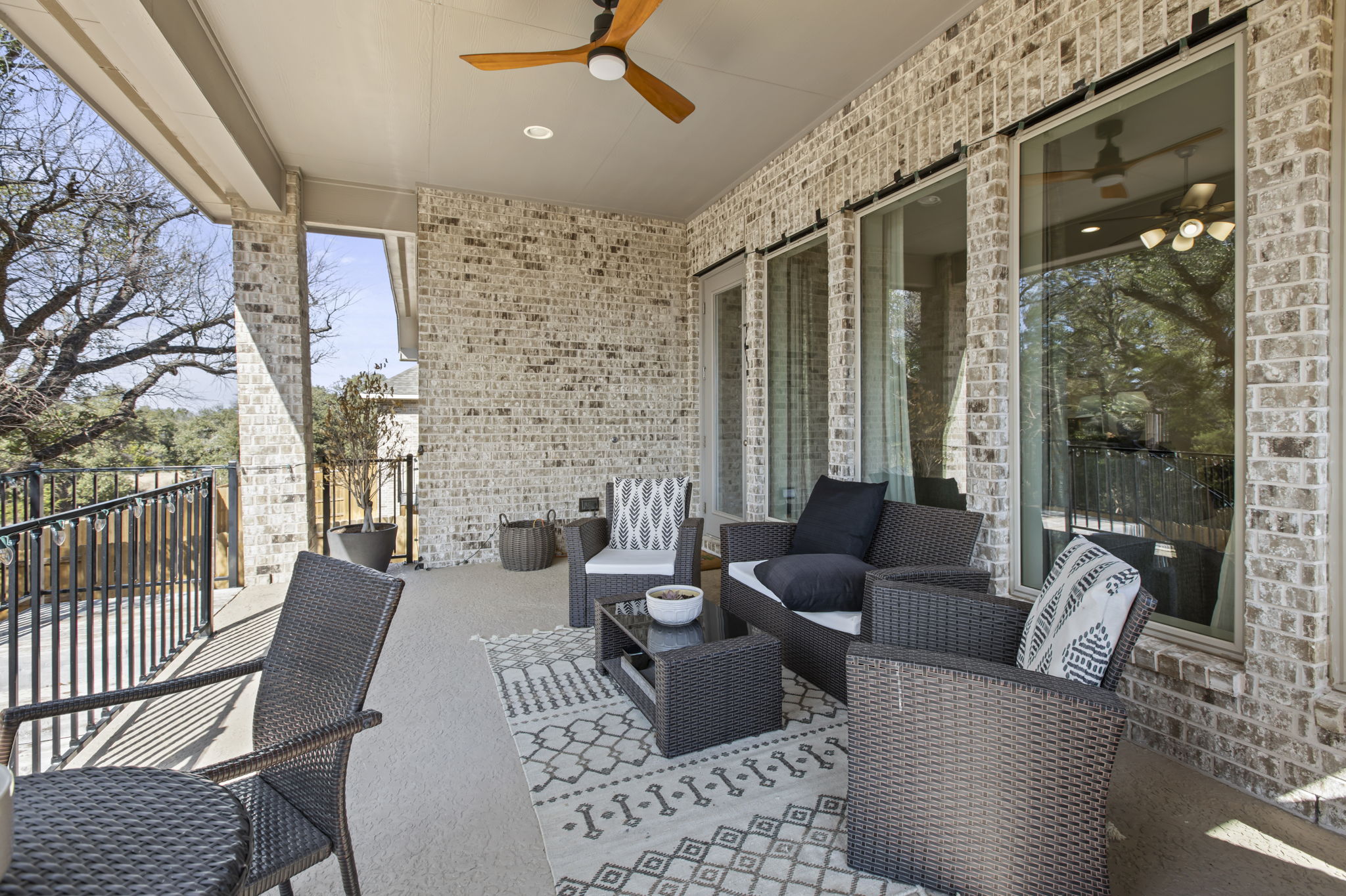 313 Terrene Trail Georgetown, TX 78628 - Photo 30 of 40 View of patio featuring a ceiling fan and an outdoor hangout area