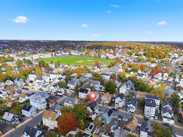 an aerial view of a city
