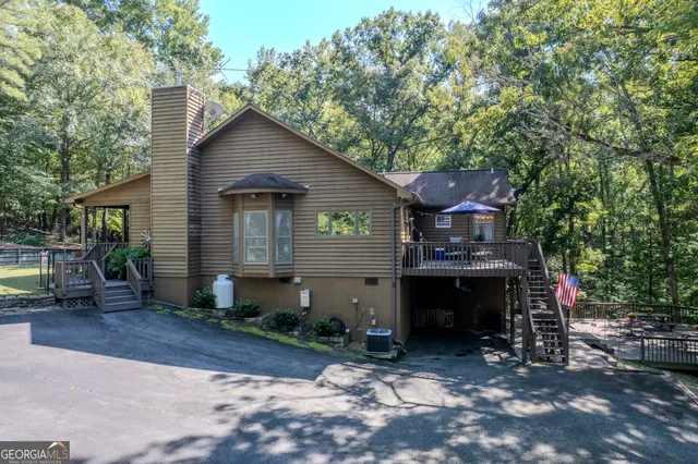 a view of a door and a window