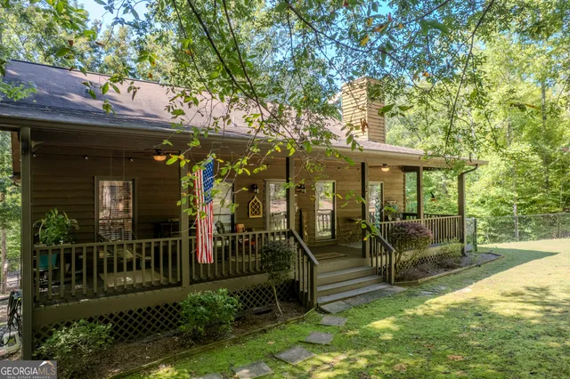 a view of a brick building with many windows