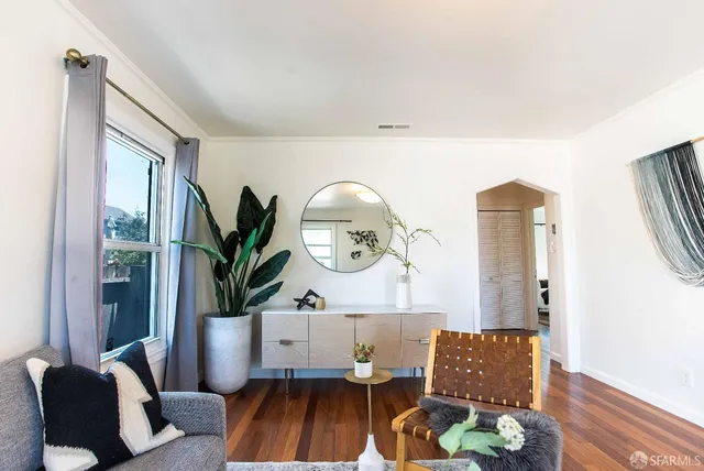 a living room with furniture