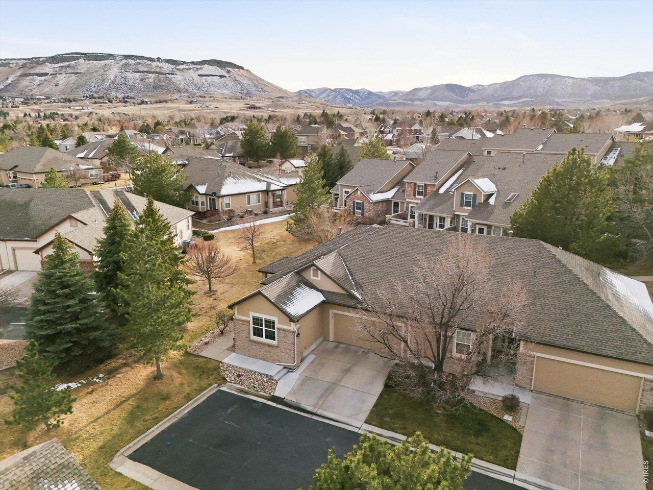 6227 Secrest Lane Arvada, CO 80403 - Photo 44 of 47 an aerial view of residential houses with outdoor space and trees