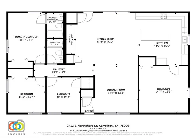 $355,000 | 2412 Northshore Drive, Carrollton, TX 75006