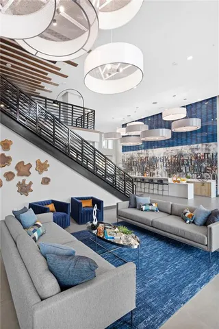 a living room with furniture