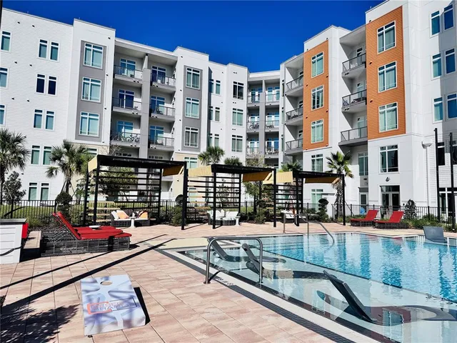 a view of a building with street view