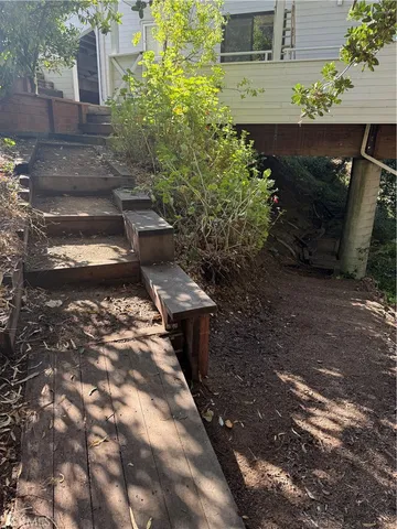 a view of a wooden door