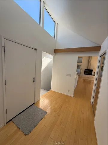 a view of a balcony from a window