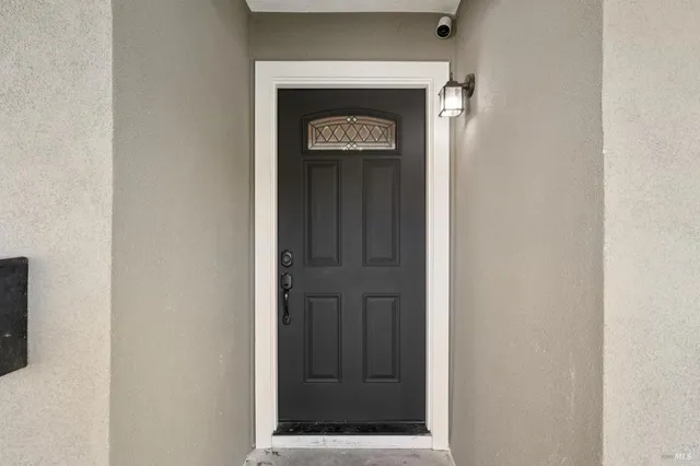 a close view of a door