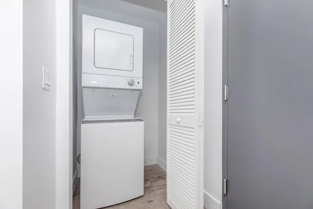 a utility room with a window