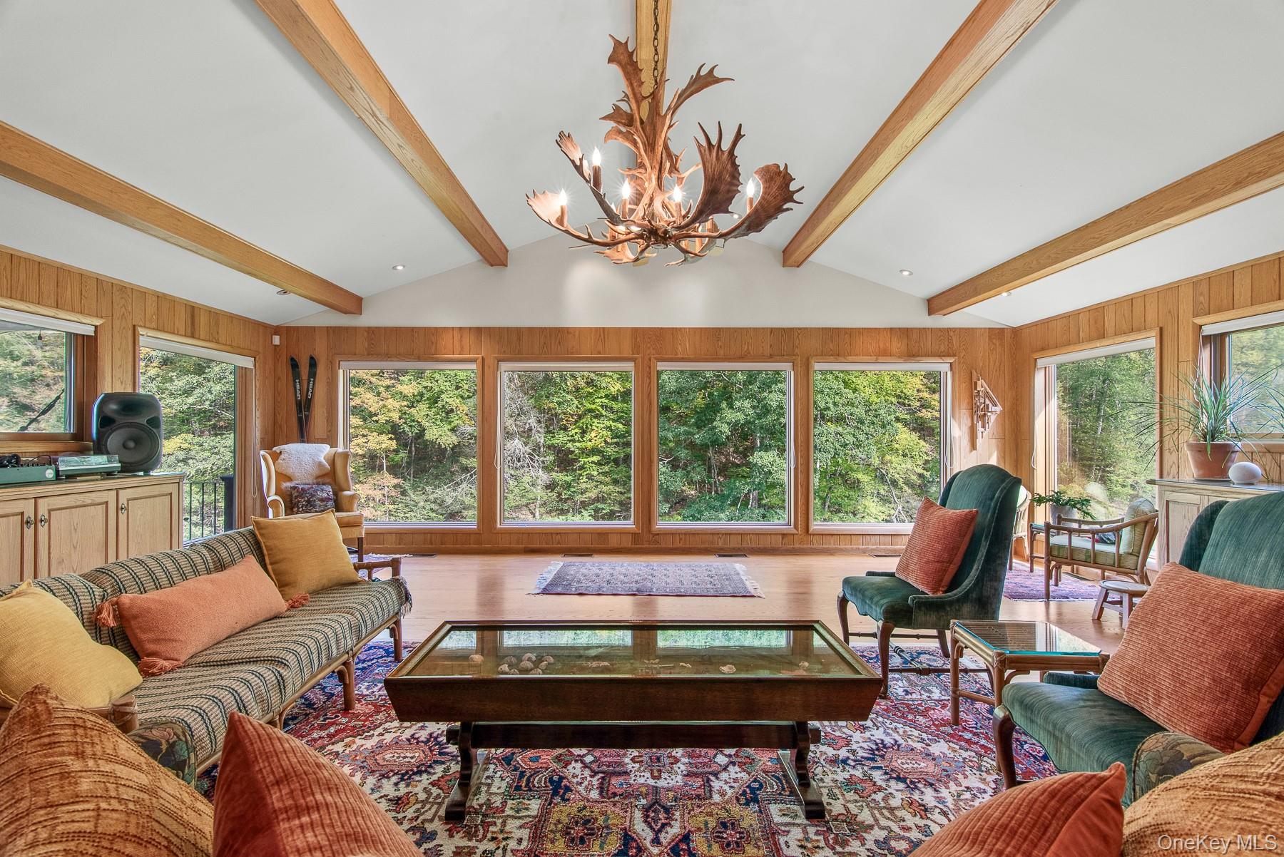 1009 Beaverkill Road Livingston Manor, NY 12758 - Photo 5 of 19 a living room with furniture a rug potted plant and a large window
