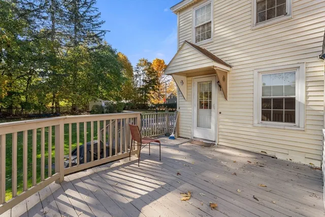 a view of a wooden deck