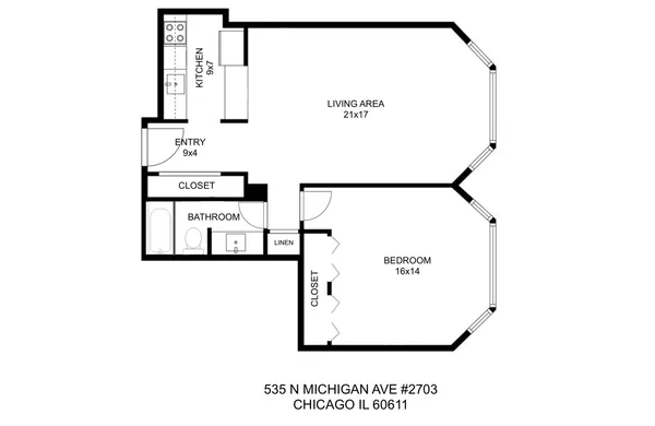 $2,375 | 535 North Michigan Avenue, Unit 2703, Chicago, IL 60611