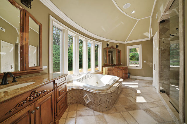 9600 Pacific Court Burr Ridge, IL 60527 - Photo 36 of 58 a spacious bathroom with a tub sink and mirror