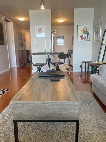 a view of a city with tall buildings