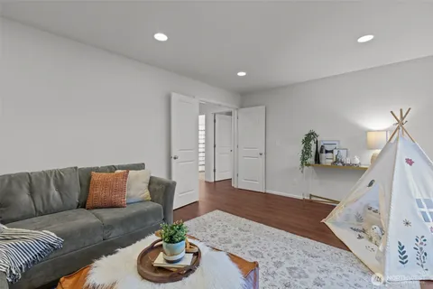 a living room with furniture and a couch