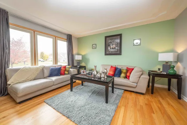 a living room with furniture and a couch