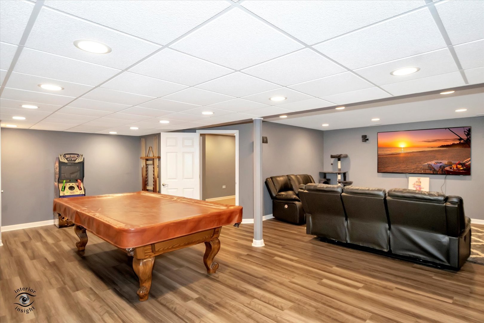 16364 Celtic Circle Manhattan, IL 60442 - Photo 24 of 31 a living room with furniture pool table and a flat screen tv