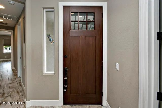 a view of an ocean and a building