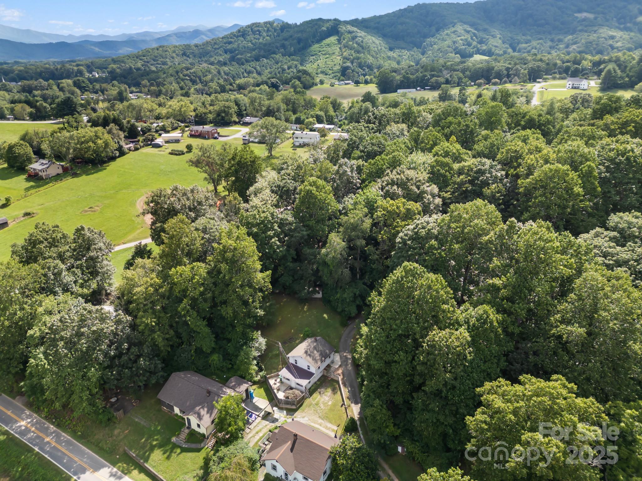 245 Hookers Gap Road Candler, NC 28715 - Photo 35 of 44 an aerial view of a house with a yard