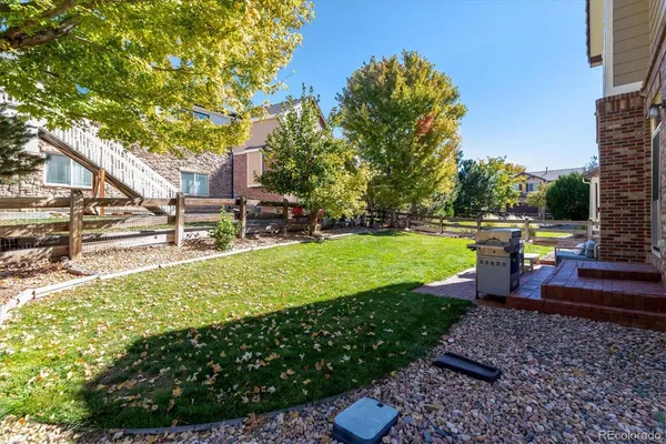 a view of a garden with an outdoor space