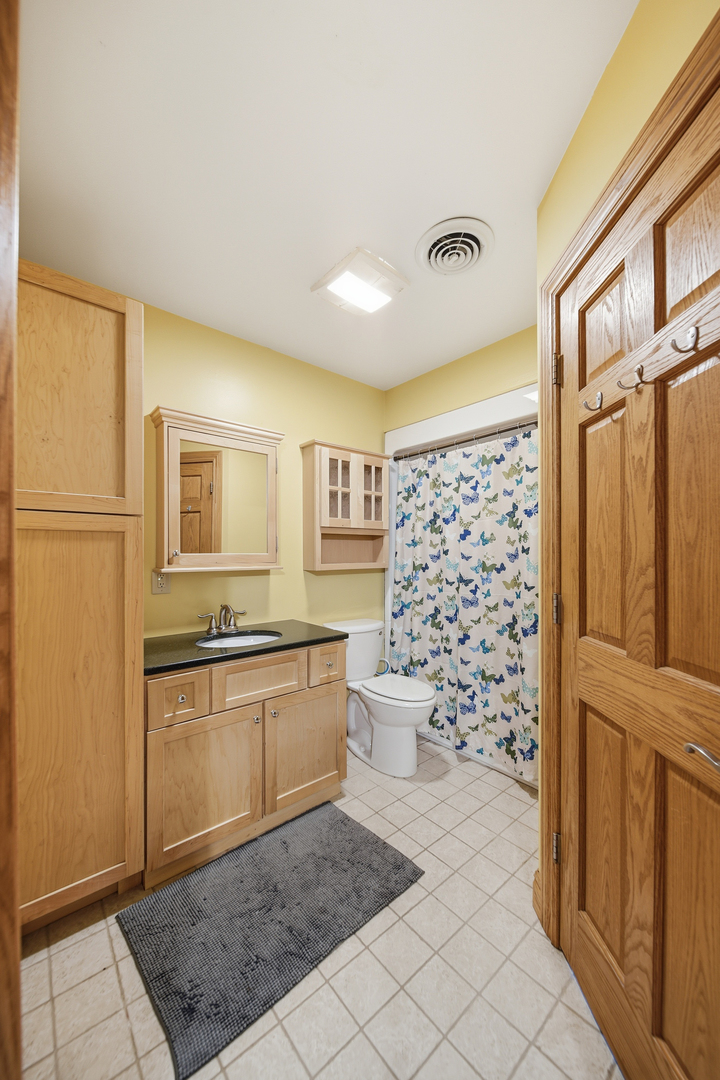 7231 South Lost Nation Road Dixon, IL 61021 - Photo 22 of 39 a bathroom with a granite countertop sink toilet and shower