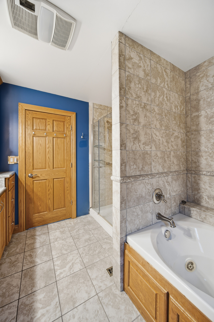 7231 South Lost Nation Road Dixon, IL 61021 - Photo 32 of 39 a bathroom with a tub a sink and a large mirror