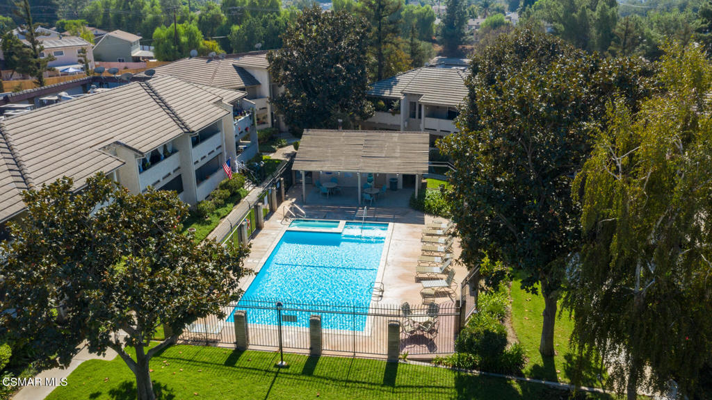 1912 Heywood Street, Unit D Simi Valley, CA 93065 - Photo 23 of 40 a aerial view of a house with a yard and potted plants