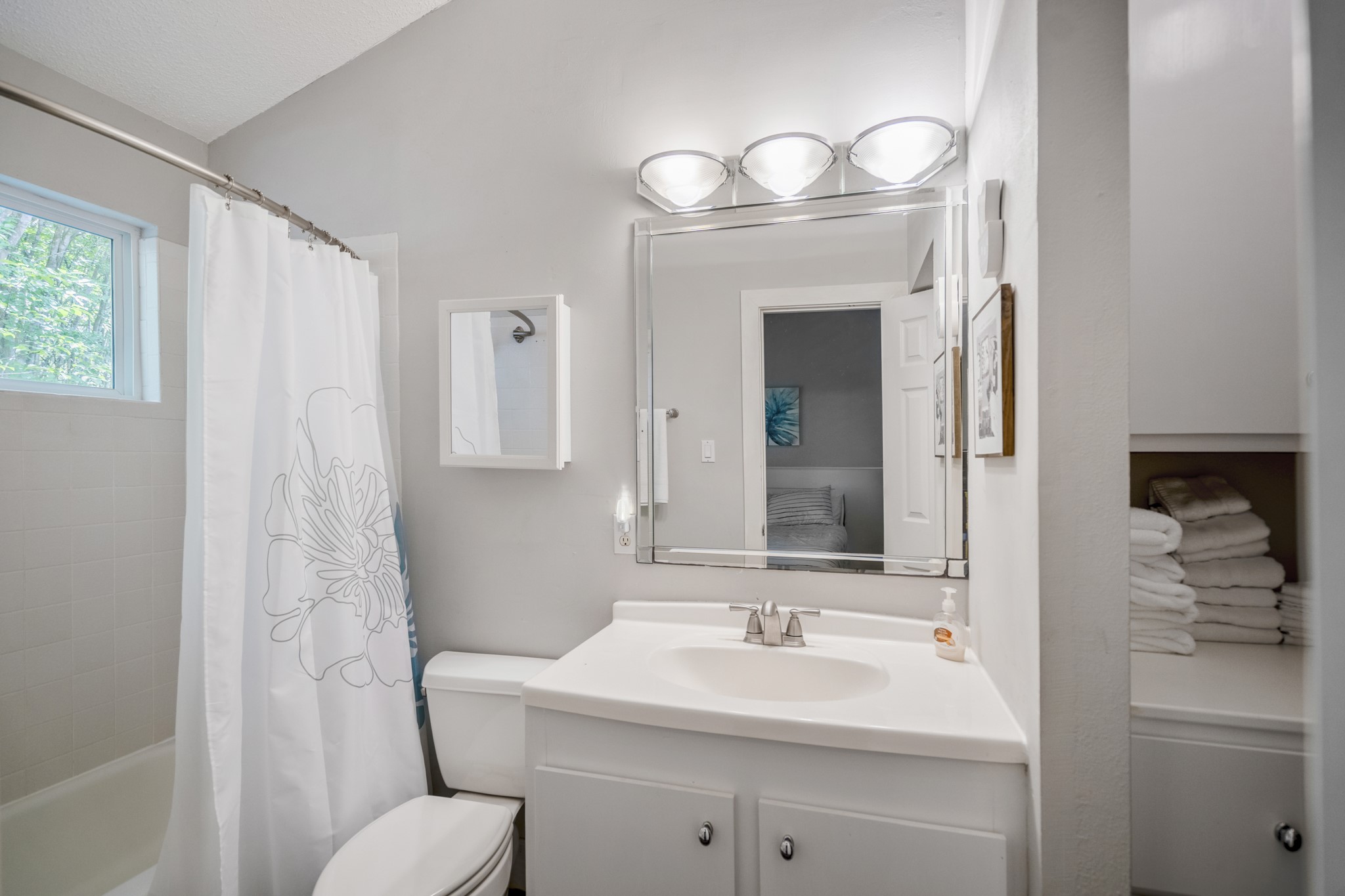 22547 Bayview Circle Point Blank, TX 77364 - Photo 21 of 46 a bathroom with a sink a toilet and a mirror