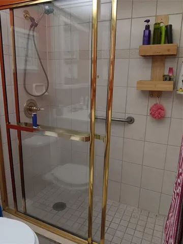 a bathroom with a shower