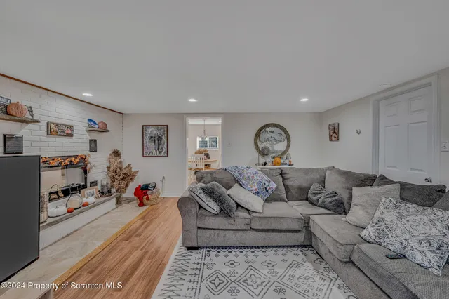 a living room with furniture and a couch