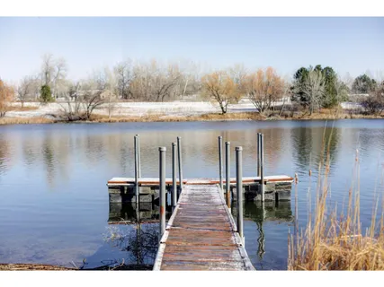 a view of a lake with houses